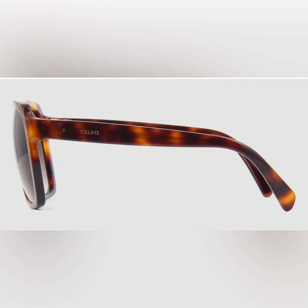 Celine CL40146I 53K Brown Square Gradient Sunglasses Tortoise Shell NWT - Picture 5 of 11